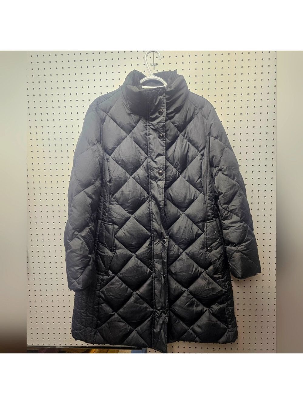 London Fog Women's Dark Grey Quilted Down Coat